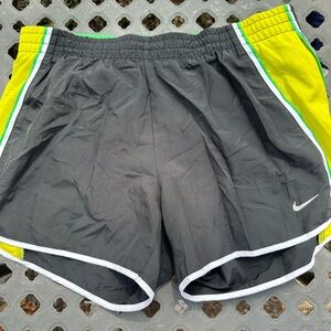 Nike Black Shorts with Yellow-Green Side Panels